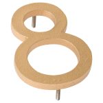 10" Gold Aluminum floating or flat Modern House Numbers 0-9