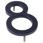 8" Navy Aluminum floating or flat Modern House Numbers 0-9