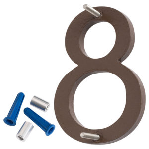 24" Satin Nickel/Sand Two Tone Aluminum floating or flat Modern House Numbers 0-9