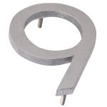 24" Brushed Aluminum floating or flat Modern House Numbers 0-9