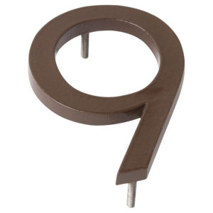 4" Sand Aluminum floating or flat Modern House Numbers 0-9