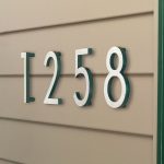 16" Brushed Aluminum floating or flat Modern House Numbers 0-9