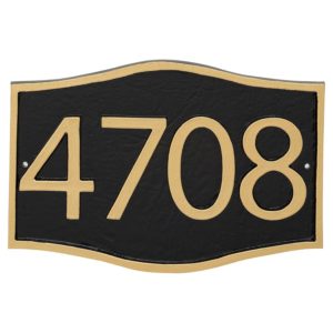 Double Arch Modern Economy Address Plaque (holds up to 4 characters)