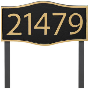 Double Arch Modern Economy Address Plaque (holds up to 5 characters)