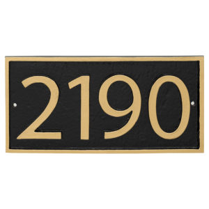 Rectangle Modern Economy Address Plaque (holds up to 4 characters)