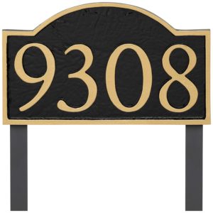 Soft Arch Serif Economy Address Plaque (holds up to 4 characters)
