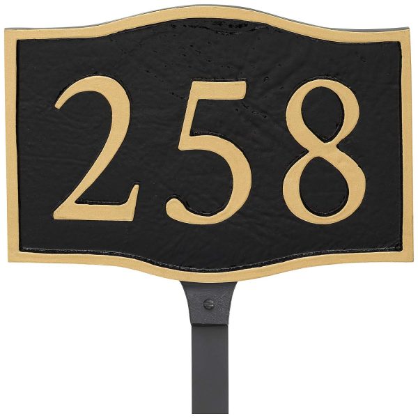 Double Arch Serif Economy Address Plaque (holds up to 3 characters)