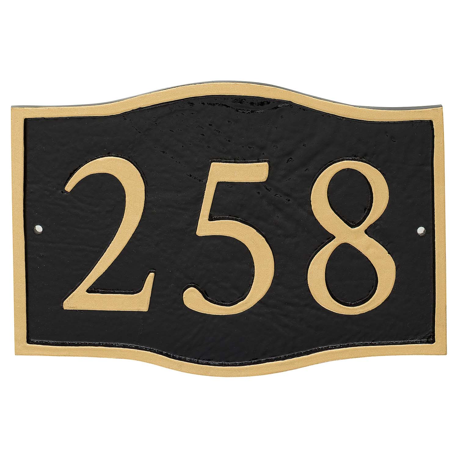 Double Arch Serif Economy Address Plaque (holds up to 3 characters)