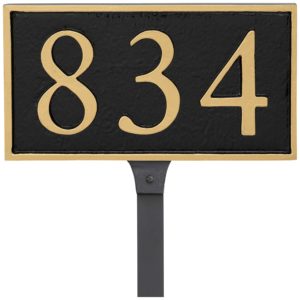 Rectangle Serif Economy Address Plaque (holds up to 3 characters)