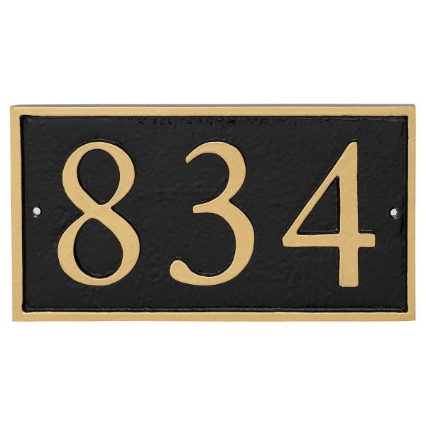 Rectangle Serif Economy Address Plaque (holds up to 3 characters)