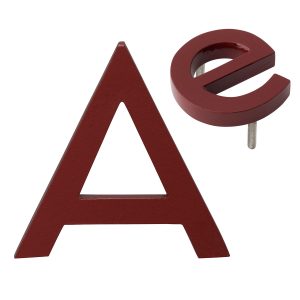 12" Individual Brick Red Powder Coated Aluminum Modern Floating Letters A-Z