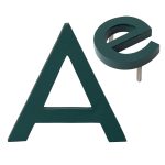 8" Individual Hunter Green Powder Coated Aluminum Modern Floating Letters A-Z