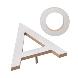 12" Individual Taupe Satin Nickel Two-Tone Modern Floating Letters A-Z