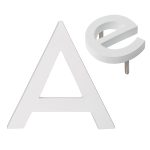 4" Individual White Powder Coated Aluminum Modern Floating Letters A-Z