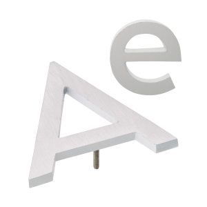 4" Individual White Satin Nickel Two-Tone Modern Floating Letters A-Z