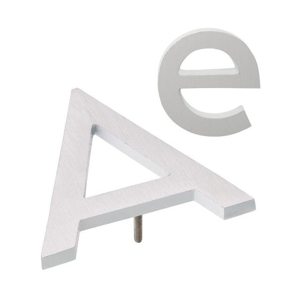 4" Individual White Satin Nickel Two-Tone Modern Floating Letters A-Z